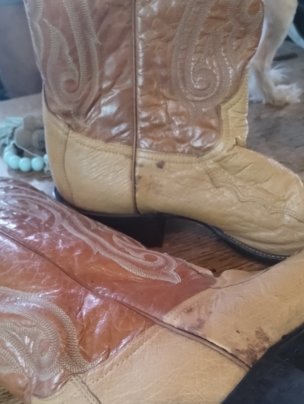 Tony Lama Two-Tone Brown and Tan Men's Western Cowboy Boots